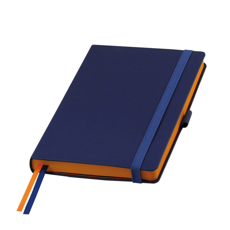 Ежедневник недатированный, Portobello Trend,Blue ocean, 145х210, 256стр, синий/оранжевый с логотипом или изображением