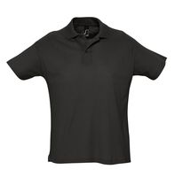 Рубашка поло мужская SUMMER 170 черная с логотипом или изображением