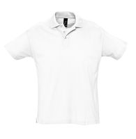 Рубашка поло мужская SUMMER 170 белая с логотипом или изображением