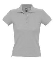 Рубашка поло женская PEOPLE 210 серый меланж с логотипом или изображением