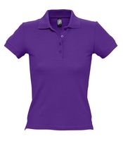 Рубашка поло женская PEOPLE 210 темно-фиолетовая с логотипом или изображением
