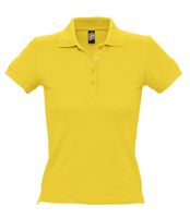 Рубашка поло женская PEOPLE 210 желтая с логотипом или изображением
