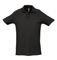 Рубашка поло мужская SPRING 210 черная с логотипом или изображением