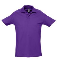 Рубашка поло мужская SPRING 210 темно-фиолетовая с логотипом или изображением