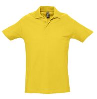 Рубашка поло мужская SPRING 210 желтая с логотипом или изображением