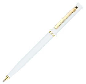 Ручка шариковая Euro Gold, белая с логотипом или изображением