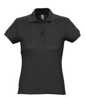 Рубашка поло женская PASSION 170 черная с логотипом или изображением