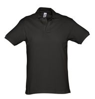 Рубашка поло мужская SPIRIT 240 черная с логотипом или изображением