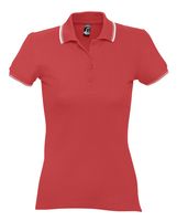 Рубашка поло женская Practice women 270 красная с белым с логотипом или изображением