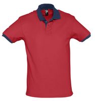 Рубашка поло Prince 190, красная с темно-синим с логотипом или изображением
