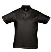 Рубашка поло мужская Prescott men 170 черная с логотипом или изображением