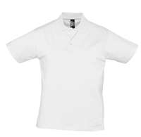 Рубашка поло мужская Prescott men 170 белая с логотипом или изображением
