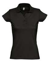 Рубашка поло женская Prescott women 170 черная с логотипом или изображением