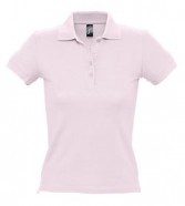 Рубашка поло женская PEOPLE 210 нежно-розовая с логотипом или изображением