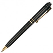 Ручка шариковая Raja Gold, черная с логотипом или изображением