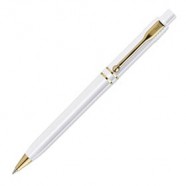 Ручка шариковая Raja Gold, белая с логотипом или изображением