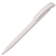 Ручка шариковая Clear Solid, белая с логотипом или изображением