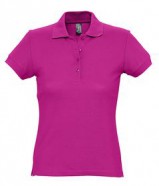Рубашка поло женская PASSION 170 темно-розовая (фуксия) с логотипом или изображением