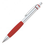 Ручка шариковая Boomer, с красными элементами с логотипом или изображением