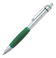 Ручка шариковая Boomer, с зелеными элементами с логотипом или изображением