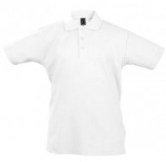 Рубашка поло детская Summer II Kids 170, белая с логотипом или изображением