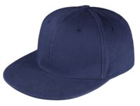 Бейсболка Unit Snapback с плоским козырьком, темно-синяя с логотипом или изображением