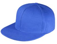 Бейсболка Unit Snapback с плоским козырьком, ярко-синяя с логотипом или изображением