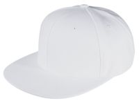 Бейсболка Unit Snapback с плоским козырьком, белая с логотипом или изображением