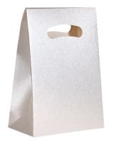 Пакет бумажный с вырубными ручками, белый с логотипом или изображением
