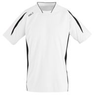 Футболка спортивная MARACANA 140, белая с черным с логотипом или изображением