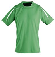 Футболка спортивная MARACANA 140, зеленая с белым с логотипом или изображением