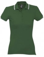Рубашка поло женская Practice women 270 зеленая с белым с логотипом или изображением