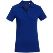 Рубашка поло женская Inspire синяя с логотипом или изображением