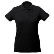 Рубашка поло женская Virma lady, черная с логотипом или изображением