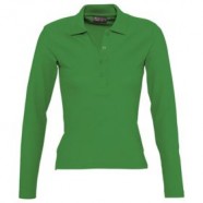 Рубашка поло женская PODIUM ярко-зеленая с логотипом или изображением
