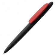 Ручка шариковая Prodir DS5 TRR-P Soft Touch, черная с красным с логотипом или изображением