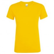 Футболка женская REGENT WOMEN, желтая с логотипом или изображением