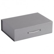 Коробка Case, подарочная, серебристая с логотипом или изображением