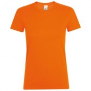 Футболка женская REGENT WOMEN, оранжевая с логотипом или изображением