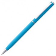 Ручка шариковая Hotel Chrome, ver.2, голубая с логотипом или изображением