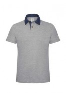 Рубашка поло мужская DNM Forward серый меланж/синий джинс с логотипом или изображением