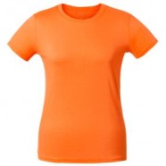Футболка женская T-bolka Lady, оранжевая с логотипом или изображением