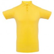 Рубашка поло мужская Virma light, желтая с логотипом или изображением