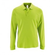 Рубашка поло мужская с длинным рукавом PERFECT LSL MEN, зеленое яблоко с логотипом или изображением