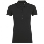 Рубашка поло женская PHOENIX WOMEN, черная с логотипом или изображением
