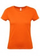 Футболка женская E150 оранжевая с логотипом или изображением