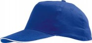 Бейсболка SUNNY, ярко-синяя с белым с логотипом или изображением