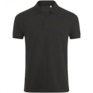 Рубашка поло мужская PHOENIX MEN, черный меланж с логотипом или изображением