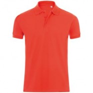Рубашка поло мужская PHOENIX MEN, красная с логотипом или изображением