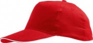 Бейсболка SUNNY, красная с белым с логотипом или изображением